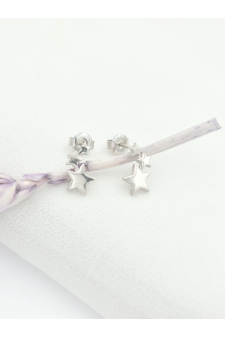Brezza Lusso Jewelry Gümüş Sıralı Yıldızlar Bayan Küpe