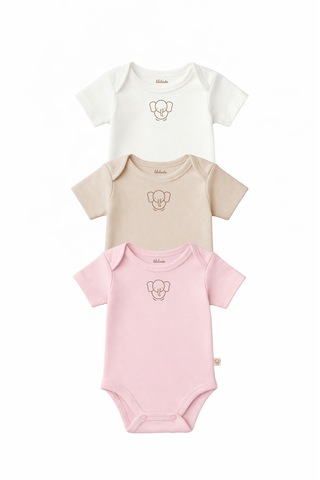 Lilalinda Body&zıbın Organik %100 Pamuklu Ekru - Bej - Pembe