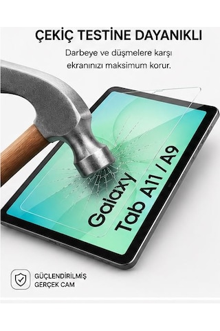 Samsung Galaxy Tab A11 / A9 8.7 Inç Uyumlu Temperli Cam Ekran Koruyucu,parlak Kalemle Uyumlu