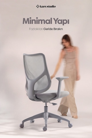 Seul Ergonomik Çalışma Sandalyesi - Gri