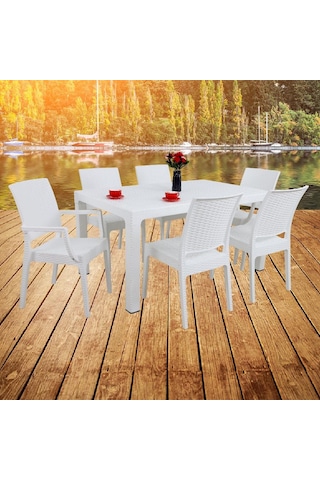 Depootoptan Mandella Elit 90 x 150 CM Rattan 2 Elit Koltuk 4 Elit Sandalye Masa Ta (533390025) Kahverengi