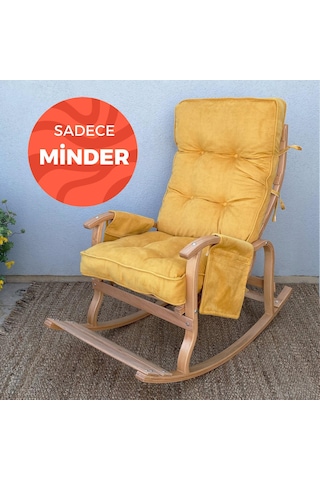 Reyo Home Sallanan Sandalye Minderi Kapitone Çift Cepli Hardal