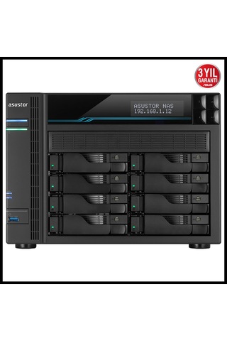 Asustor As6508t, 8gb Ddr4 Ram, 8 Yuvalı 8x22tb Destek , 2xm.2 Nvme Pcı-e, 2x10gbe, 2x2.5gbe Network