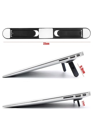 Lunaev 2 Kademeli Katlanabilir Laptop Standı Kendiliğinden Güçlü Yapışkanlı, Ergonomik Tablet Yüks
