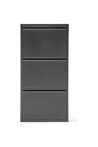 Gowoll 3 Raflı Metal Ayakkabılık Siyah Ayakkabı Rafı Metal Ayakkabı Dolabı