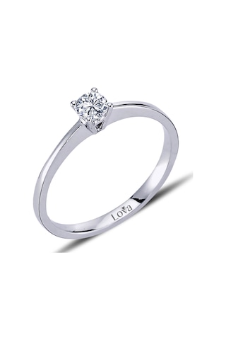 Lova E Renk 0,18 Karat Pırlanta Tektaş Yüzük - 1080011