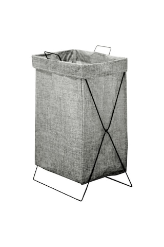 Cbtx 52 L Katlanabilir Çamaşır Sepeti Demir Raf Pamuk Keten Kirli Giysiler L Gri Diğer