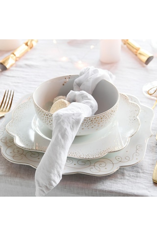 Beyaz Porselen Yemek Tabağı 28 Cm