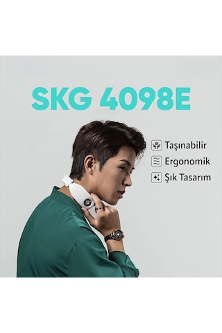 Skg 4098E Özel Isı Terapisi-Termoterapi Tens Ems Frekans Destekli Masaj Aleti, Kumandalı Beyaz