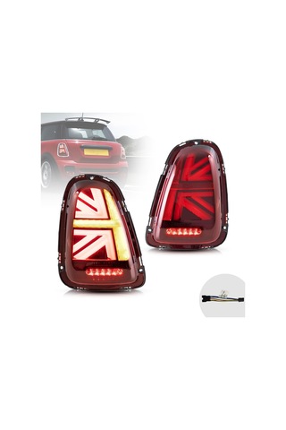 Autogp Mini Cooper R56 Stop Lambası Ledli British Flag 2008 / 2014 Kırmızı