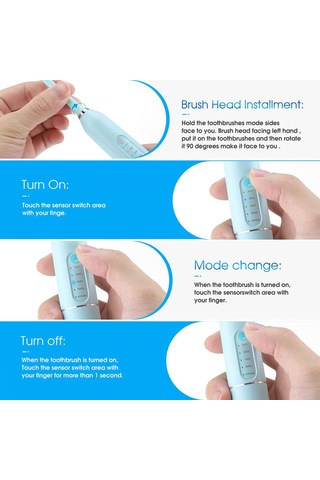 Samdoo Beyaz Usb Şarjlı Ipx7 Su Geçirmez 5 Modlu Ultrasonik Otomatik Diş Fırçası Temizleyici Çok Renkli