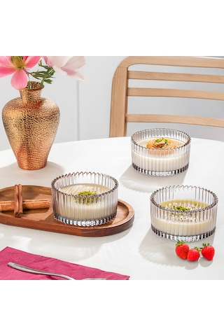 Porsima İstanbul 6 Parça Cam Çerezlik Sunum Magnolia-magnolya Kasesi Şeffaf