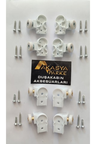 Duşakabin Teker Seti Bella Serisi 2 Sabit 2 Hareketli Duşakabinle Beyaz