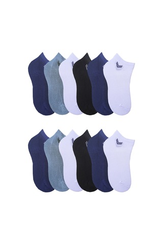 12'li Erkek Çocuk Bambu Dikişsiz Kısa Patik Çorap Klimalı Çorap KARIŞIK Çok Renkli