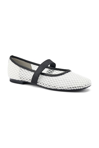 Avorio Babet Kadın 69x5 Frau Zanza Mesh Ballet Flats Avorio Beyaz - Siyah