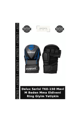 Delux Serisi Tke-150 Mavi M Beden Mma Eldiveni Ring Giyim Yetişkin