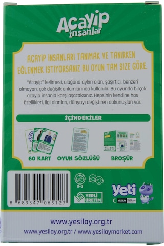 Yeti Acayip İnsanlar Kart Oyunu - Yazarlar, Şairler