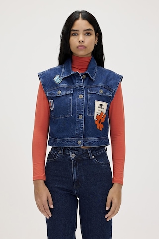 Joanne İndigo Kadın Denim Yelek Koyu Mavi