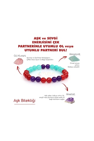 Mystic Energy Doğal Taş Aşk Tılsım Bilekliği Çok Renkli