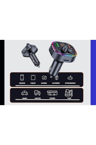Cosmostech Car T86M Araç Fm Transmitter 5.0 Bluetooth Araç Kiti Hızlı 20 W Şarj Qc3.0 Çift USB Mp3 Sd Kart Çakmaklık Girişli Oto Müzik Çalar