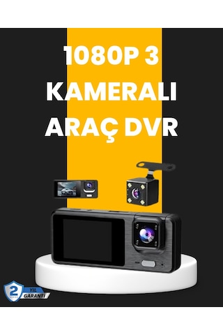Çok Açılı Araç İçi Dvr Ön İç Arka Kamera Döngü Video Kaydı 31640720