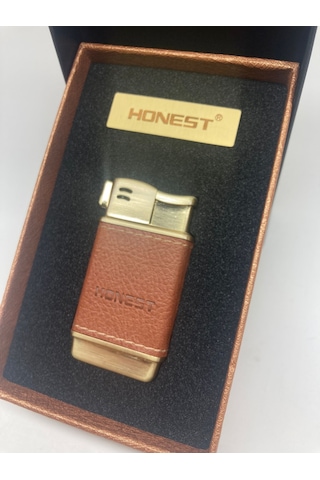 HONEST Pipo Çakmağı Derili Açık Kahve