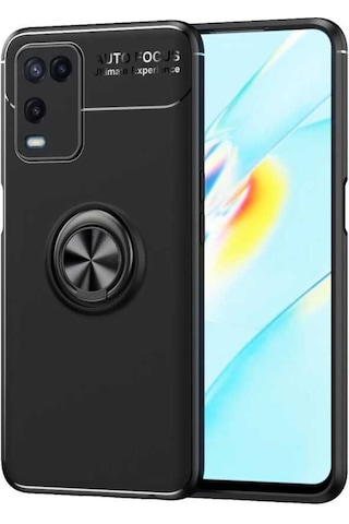 Oppo A54 4G Kılıf Zore Ravel Yüzüklü Silikon Kılıf