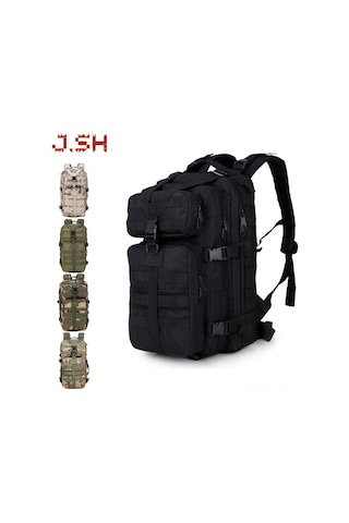 Jeemson Askeri Stili 35l Çift Omuzlu Saldırı Sırt Çantası - Outdoor Dağcılık, Cs Kamp İçin Dayanıklı Kumaş Siyah Yılan Desenli Çok Renkli