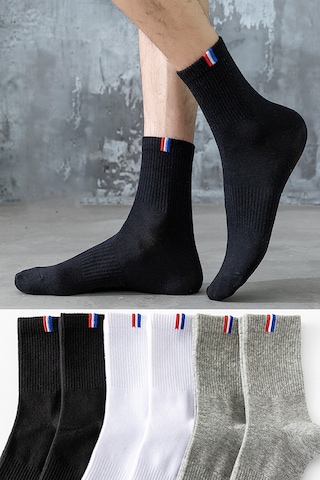 Bgk Unisex 6 Çift Lastik Desenli Uzun Çorap Çok Renkli