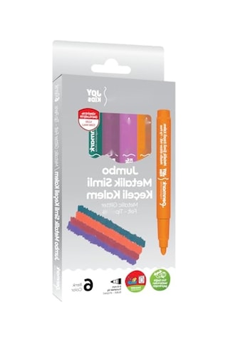 6'lı Jumbo Metalik Simli Keçeli Kalem Seti