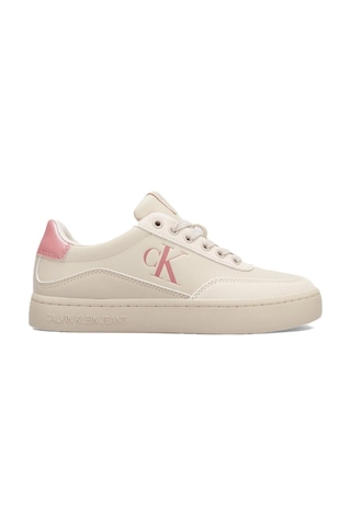 Calvin Klein Classic Cupsole Low Leather Womens Sneaker Hakiki Deri Kadın Günlük Spor Ayakkabı Bej Bej