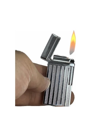 Dupont Tarz Yandan Çarklı Metal Çakmak Gümüş