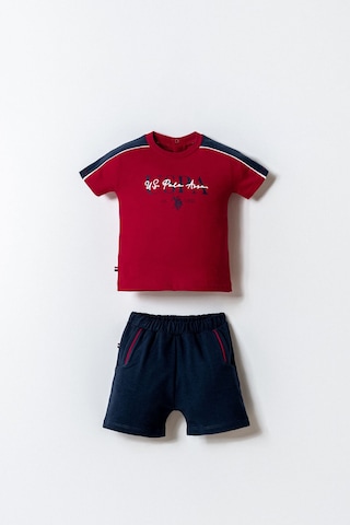 U.s. Polo Assn. Erkek Bebek Kırmızı Şort Takım Kırmızı
