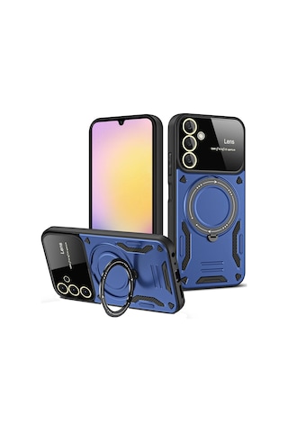 Newface Samsung Galaxy Uyumlu A05s Kılıf Joy Lens Standlı Kapak Glblseme - 64 - Lacivert
