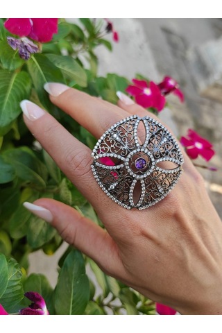 Kare Çiçek Yüzük