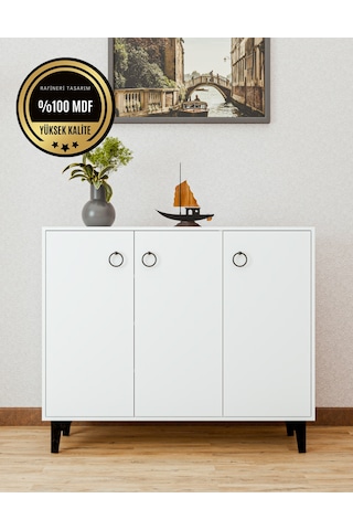 Dekorfim DF08102B MDF Ayakkabılık Antre Hol Çok Amaçlı Dolap Ayakkabı Dolabı