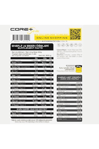 Mustang Nutrition Core+ Series Isolate Whey Protein Tozu 900 Gr 30 Servis Muzlu Kurabiye + Shaker + Protein Kahve Hediyeli Muz Aromalı