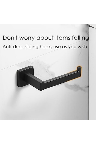 Tuvalet Kağıdı Asılı Tutucu Duvara Montaj Doku Rulo Askı Mat Banyo Organizatör Raf Mutfak Kağıt Tutucular Banyo Malzemeleri Kağıt Tutucular Siyah 16.5 x 12.2 x 11.2 CM