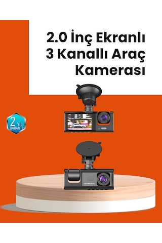 Full Hd Araç Kamerası Çift Yönlü Kayıt Ve Darbe Sensörü