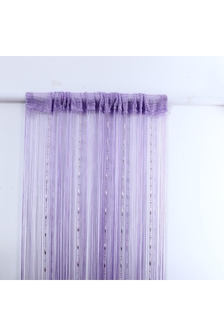 1mx2m Dekoratif Damla Zincir Boncuk Pencere Kapı Perdesi Perde İpi Kapı Oda Bölücü Açık Mor