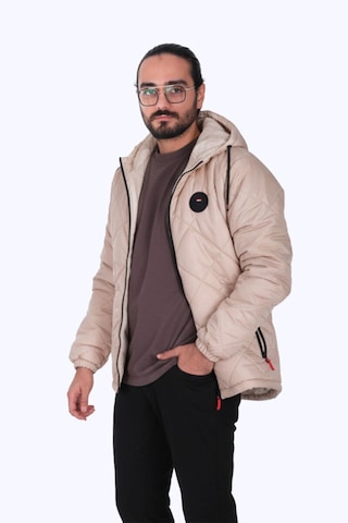 Su Ve Rüzgar Geçirmez Jel Elyaflı Kapitone Cepli Spor Mont Bej