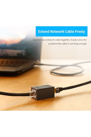 Yaozixa Ventıon Rj45 Ağ Kablosu Uzatıcı, Cat6 Gigabit Ağ Modülü, İki Kabloyu Birleştirici, Çift Yönlü Bağlantı, Gri Vam650