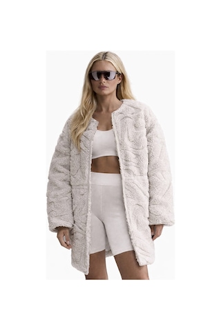Nike Sportswear Cozy Terma Fit Women's Loose High Pile Jacket Kadın Bol Kesim Peluş Spor Ceket Krem