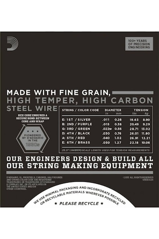 D'addario Ecg24 Chromes Elektro Gitar Teli 11-50