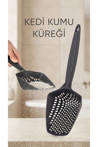 Kedi Kumu Eleme Küreği Geniş Dişli Yapısıyla Tüy Ve Kum Ayırımı Sağlar Evcil Hayvanlar İçin Kullanışlı
