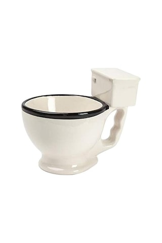 Tuvalet Seramik Kupa Kolu İle Kahve Çay Süt Dondurma Fincan Hediyeler İçin Komik Kupalar Beyaz