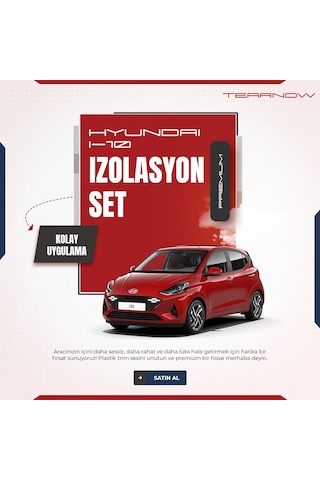 Hyundai İ10 2019-2023 Torpido-kapı İçi Izolasyon Seti - Siyah
