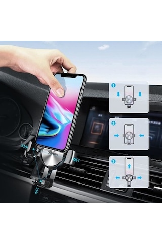 Araç İçi Telefon Tutucu, Air Vent Modeli Uzay Grisi 04 Dokuz Parçalı Set