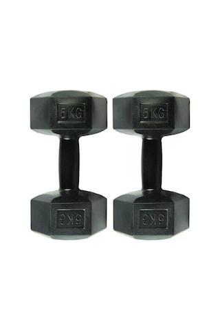 Arben Tedarik Arbentedarik Dambıl Seti 5 Kg x 2 Adet 10 Kg Ağırlık Seti Dumbell Set Siyah