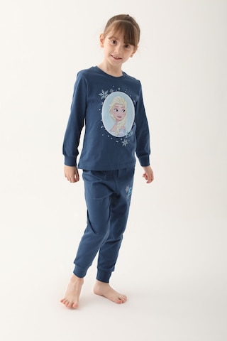 Frozen Koyu İndigo Kız Çocuk Uzun Kol Pijama Takım İndigo